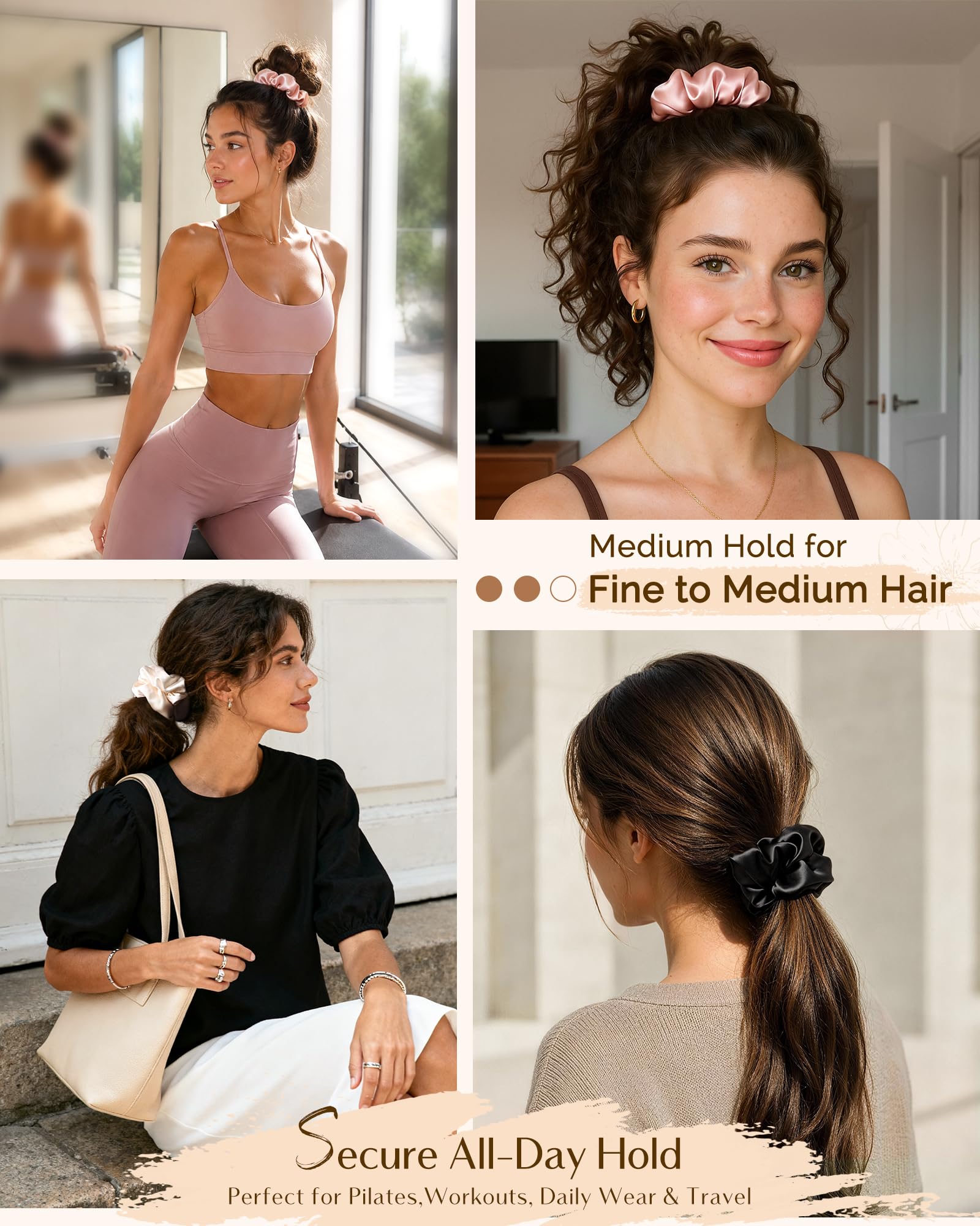Satin Scrunchies - Silk Hair Ties for Women -5