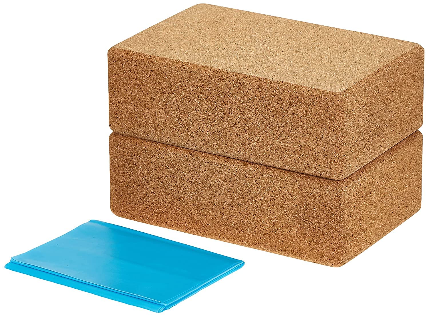 Cork Yoga Block 2 Pack Cork Yoga Bricks Natural Eco-Friendly 9" x 6" x 3" Yoga Exercise Blocks Bricks Set Set, Starter Kit, Beginners Kit, Any Type of Yoga Styles