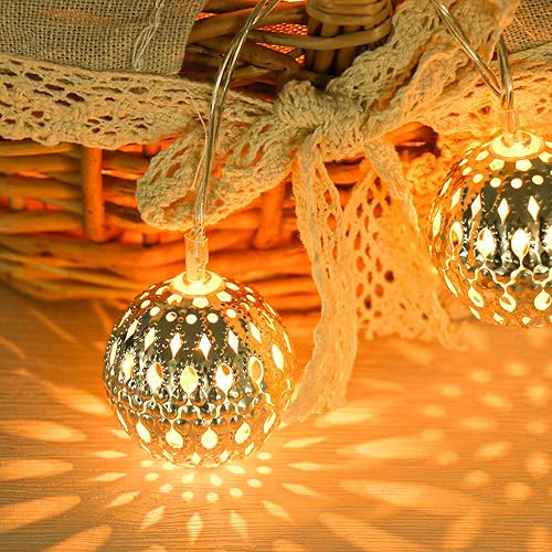 TIANSHENG Guirnalda de luces marroquíes con 8 modos, impermeable, LED, guirnalda de luces para interiores, decoración para el hogar, jardín, fiesta,