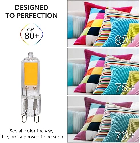 Miniatura 8 de Simba Lighting Bombilla LED COB G9 (paquete de 4) 2W T4 20W a 25W Reemplazo halógeno para colgantes, luces de techo, lámpara de escritorio, aplique