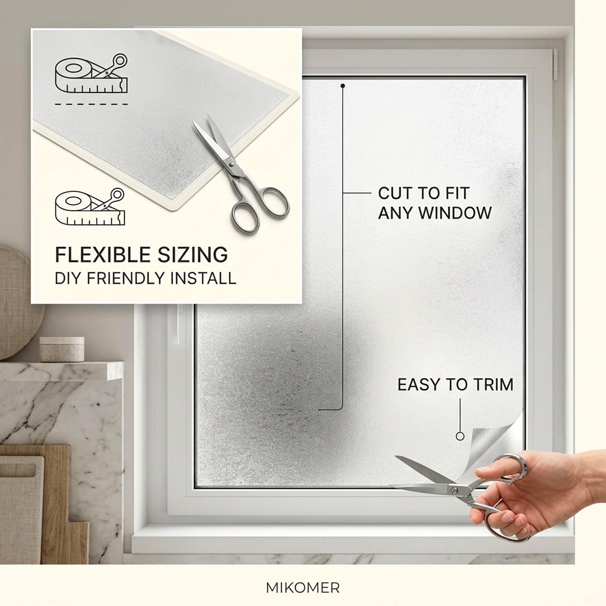 Película de privacidad para ventana, película decorativa para puerta de cristal, tinte estático, sin pegamento, extraíble, anti UV, para decoración del hogar y la oficina, 35 x 157 pulgadas