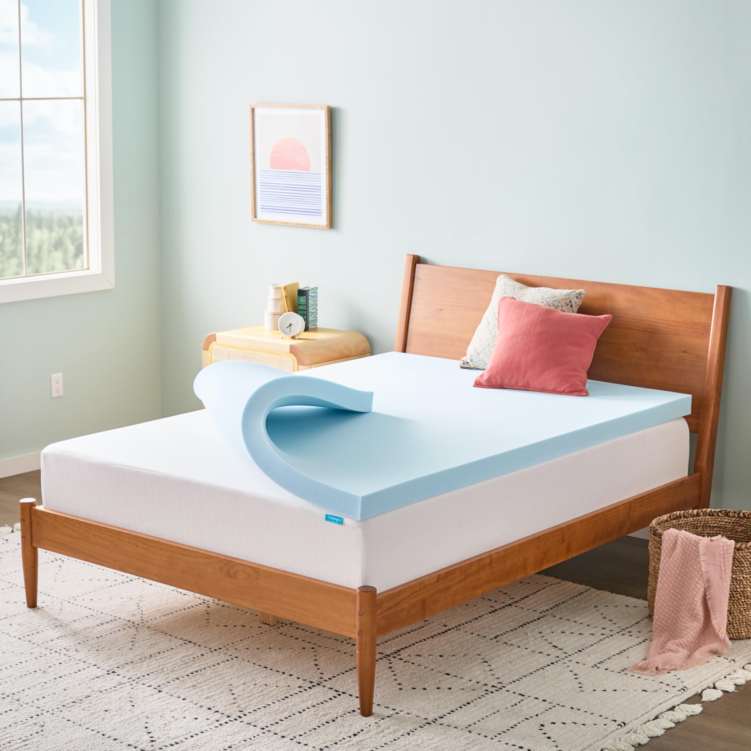 Linenspa 3 Inch Gel Memory Foam Mattress Topper, Plush, Cooling, Full Size | CertiPUR-US certified, Gel-infused, Plusher feel, 3 in profile, Softens firm beds, Expands in 24-48 hrs, 3 yr warranty