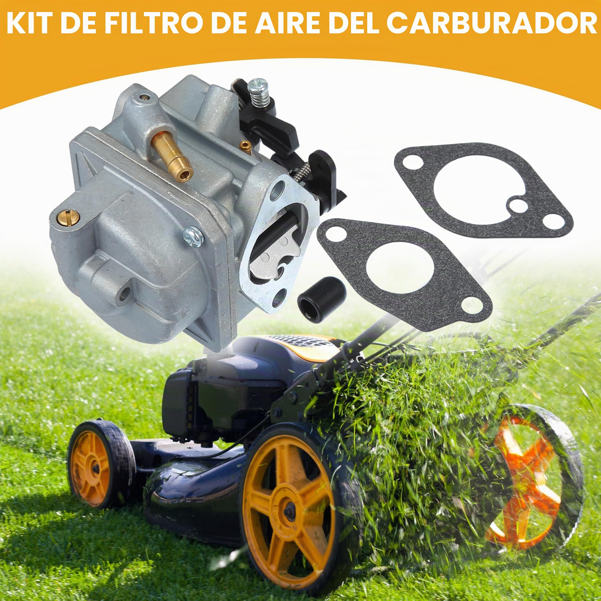 A ABSOPRO Barco Motor Carburador Kit Para Tohatsu 3.5-6Hp 1 Juego | Material Metal Y Plastico, Color Negro/Plateado, Tamano 9.3X7.1X6Cm, Para Mercury Hyfong 4T Mfs4-5 Nfs4-5, 1 Bujia, 2 Juntas