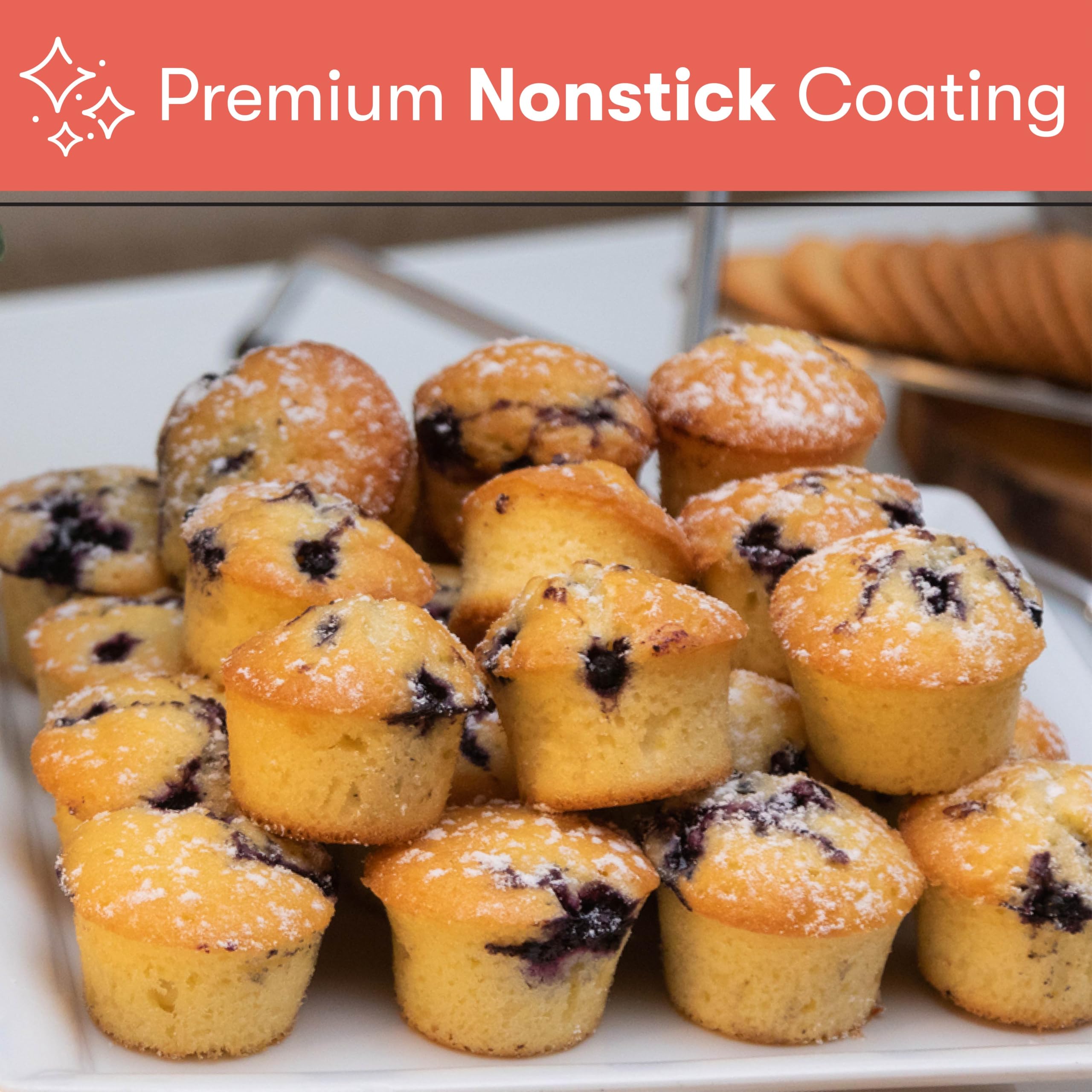Cooking Light Mini foremka do muffinek babeczek 24 rozmiary miseczek powłoka ze stali węglowej, powłoka zapobiegająca przywieraniu, wysoka wydajność, szara