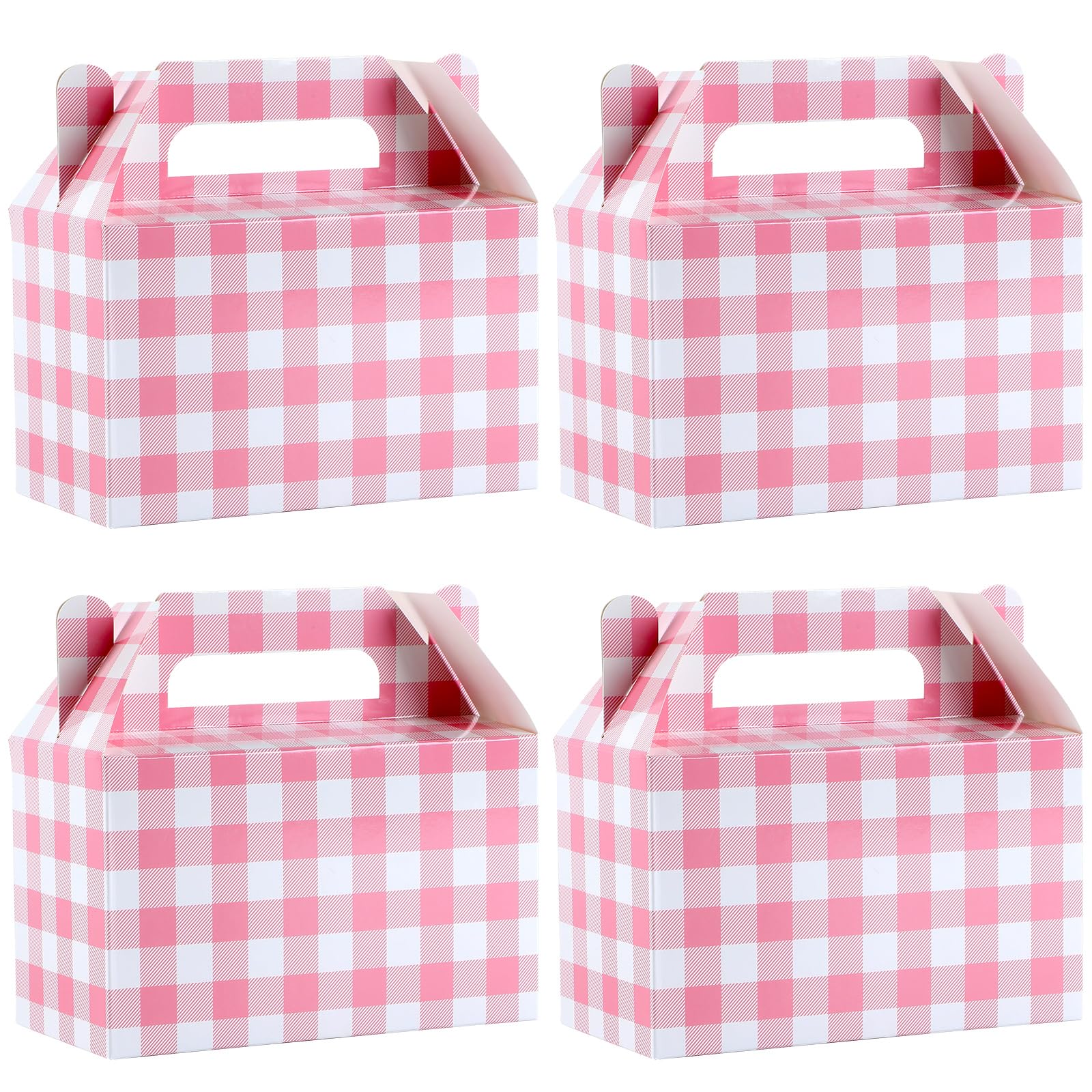 Amazon.com: 12 Pack Pink Plaid Party Favor Box Pink White Gingham Paper ...