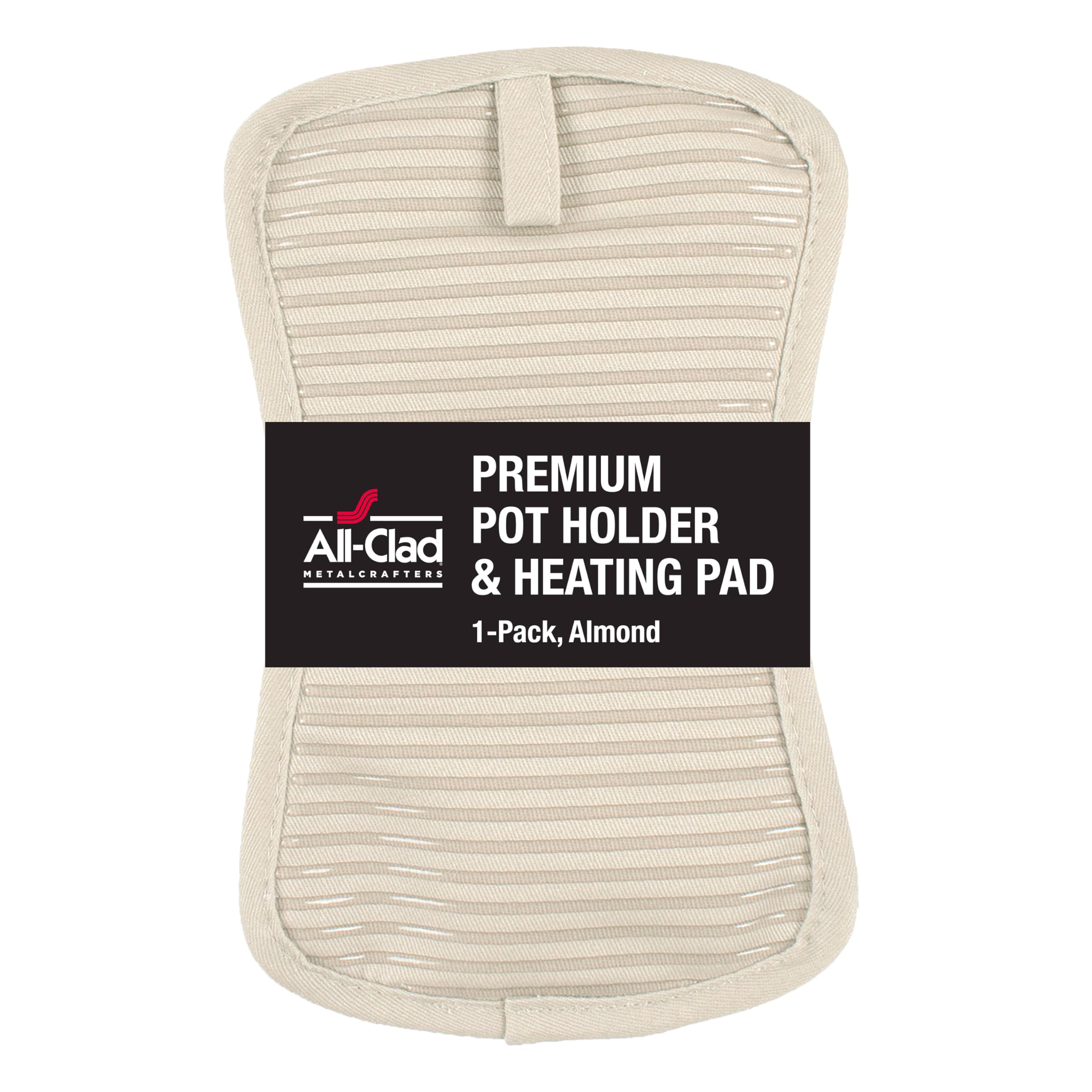 All-Clad Premium Topflappen und Topfuntersetzer Hitzebeständig bis 260 Grad Celsius, 100% Baumwolle, 25,4 x 15,9 cm, Topfuntersetzer für Küche, Grill, 1 Stück, Mandelfarben