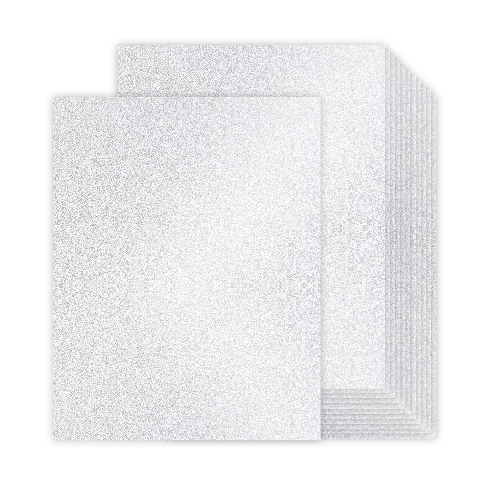 30 Sheets Silver Glitter Cardstock 8.5 x 11 Inches,92lb Heavyweight,No Shed