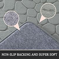 Vista 3 de YIHOUSE Juego de Alfombras Tapetes de Baño de 3 Piezas Gris Claro, Juegos de Alfombras de Baño de Espuma Viscoelástica, Alfombras de Baño
