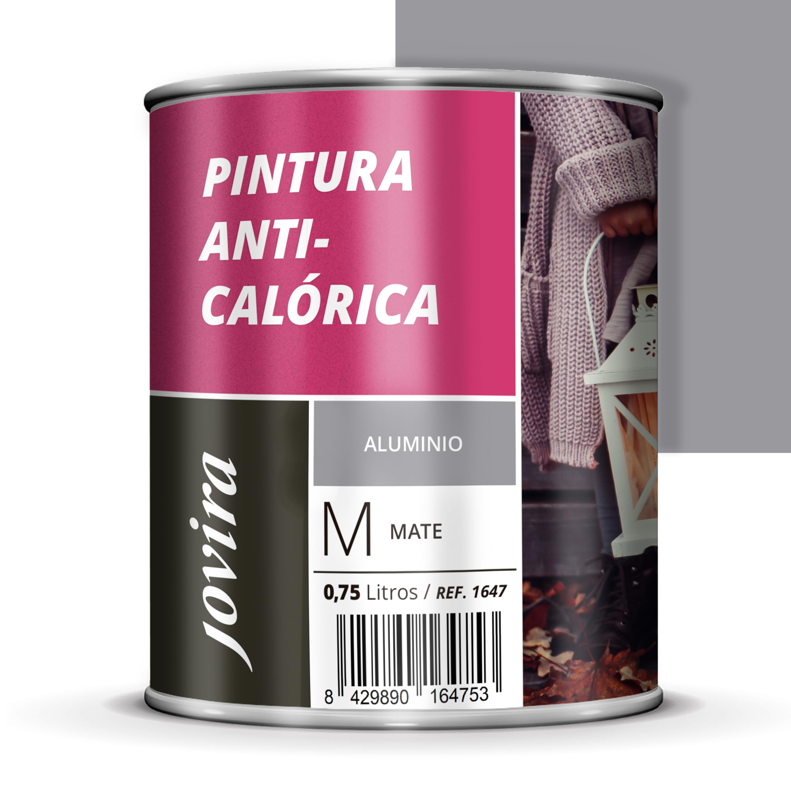 JOVIRA PINTURAS Pintura Anticalórica alta Temperatura |750 ml| Diseñada para decorar, proteger y dar a las superficies un acabado resistente a las altas temperaturas. (750 Mililitros, Aluminio)