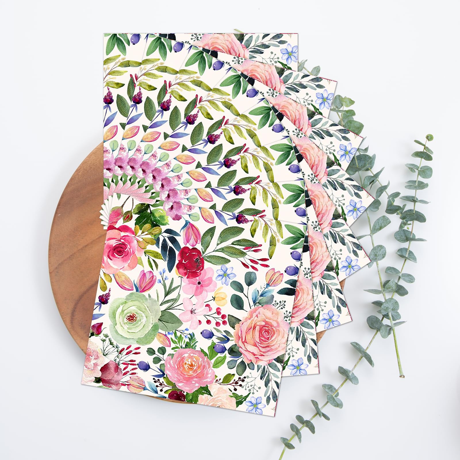Kotkiddy 40 Pièces De Serviettes En Papier à Motifs Floraux à L'aquarelle, Serviettes Roses Pour Déjeuner, Articles De Fête Floraux Décoration Anniversaire, Dîner En Papier