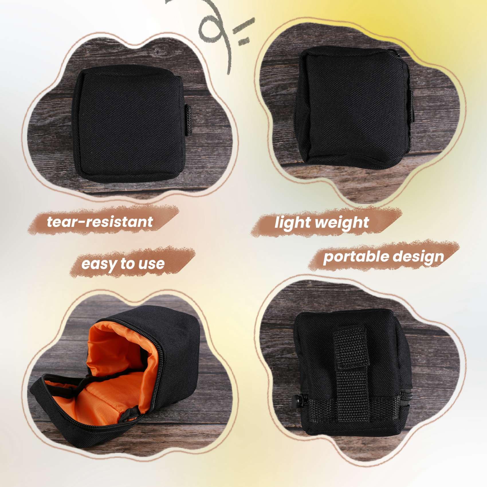 Lizusidtsy Camera Lens Bag DSLR Padded Thick Shockproof Protective Pouch Case Lens Pouch for DSLR Camera