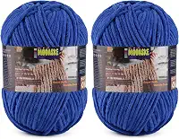Fio de chenille de veludo para crochê e tricô – cada rolo pesa 200 g de comprimento, 240 m/262 m, fio de cobertor de bebê ultramacio e fofo para chapéus, cachecóis, cobertor de bebê (2, azul marinho)