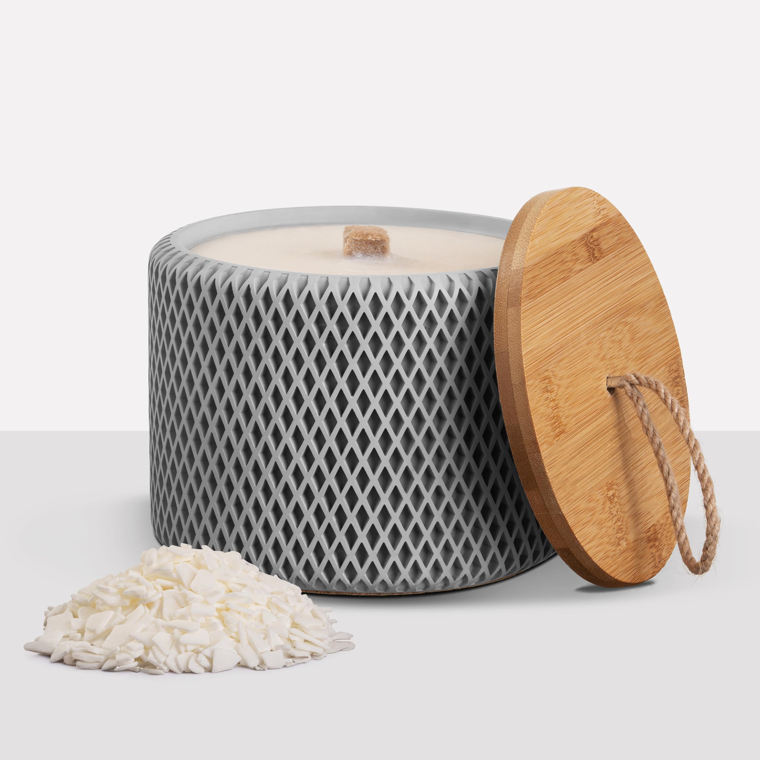 Wachsfeuer aus Beton | Ø15cm | Betonkerze | Terassenfeuer | Windlicht | Dauerkerze | Schmelzlicht | Hergestellt in Österreich | Modell "Fuji"