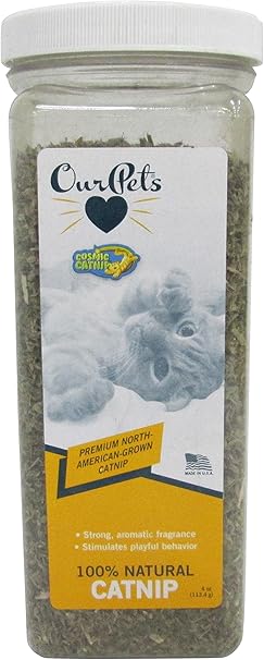 Amazon.com : Our Pets Premium Catnip - 4 oz Jar of High Potency Catnip ...