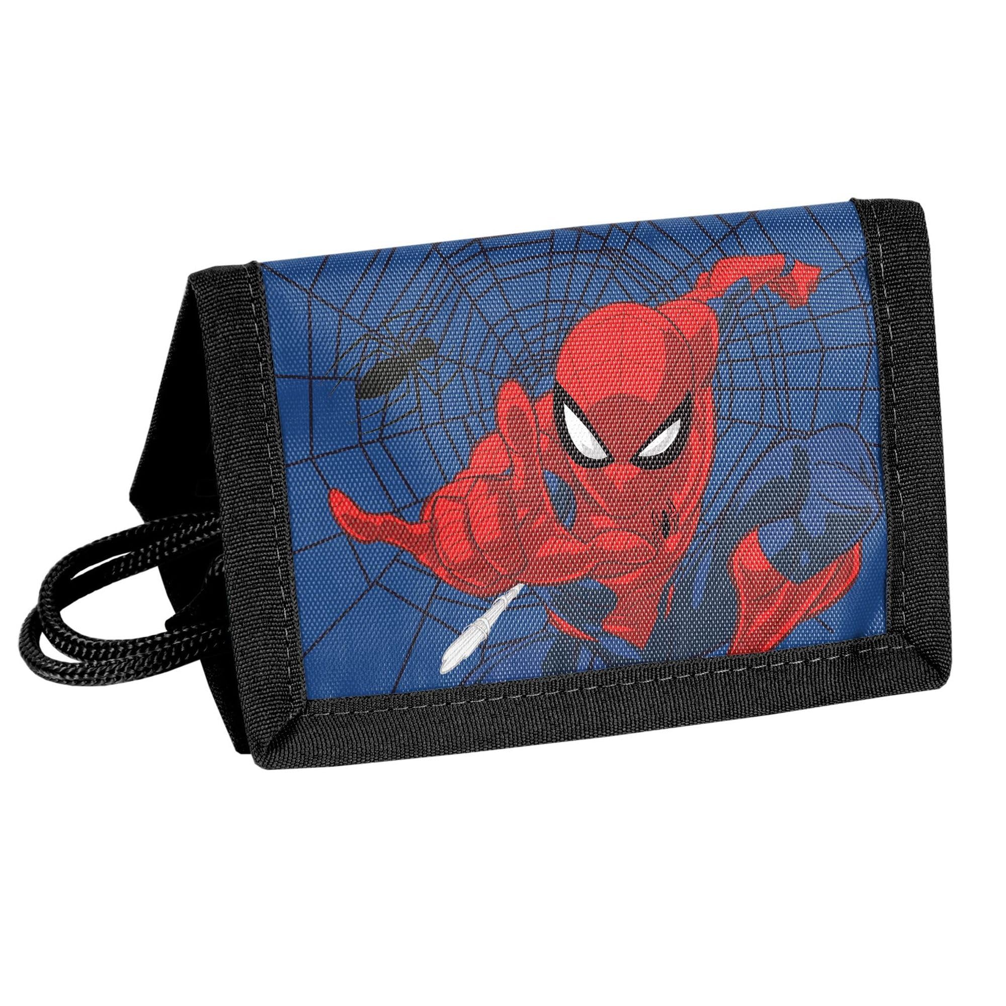 PASO Schulranzen Set 3 TLG. - Mit Faulenzer Federmappe & Portemonnaie - Spider-Man