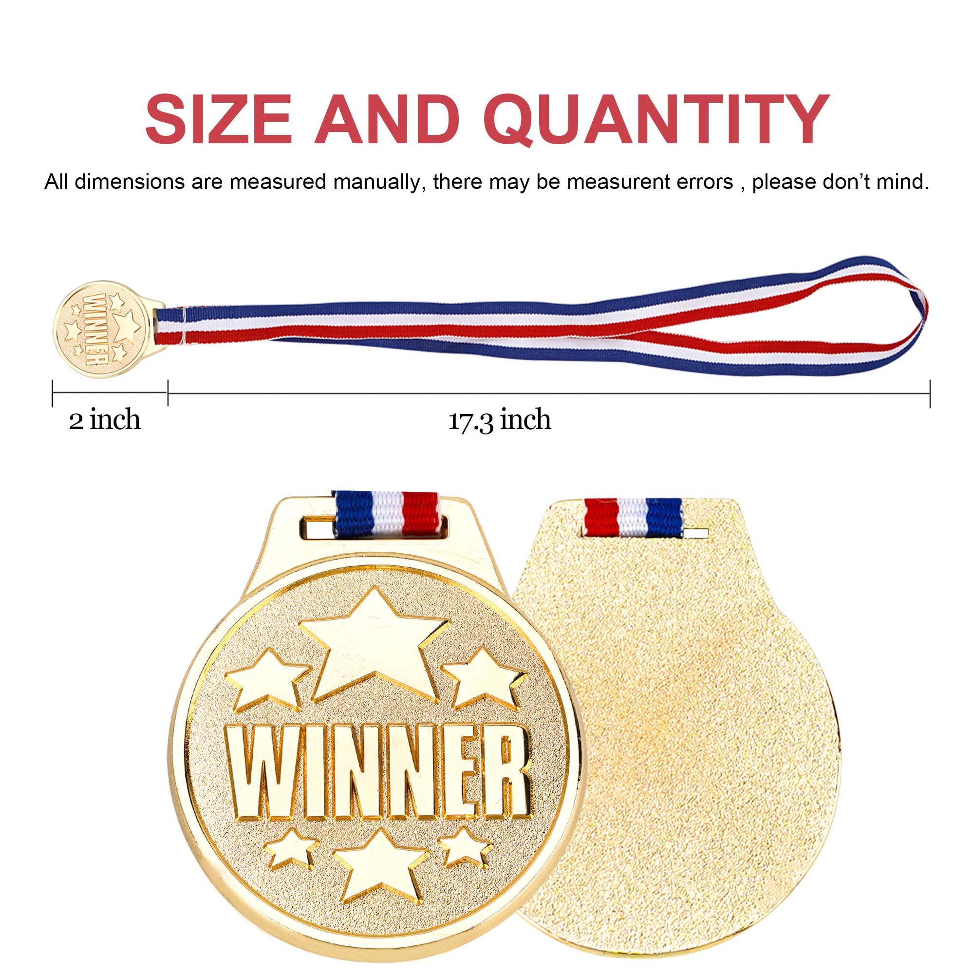 strongzhuo One 2-Inch Winner Medal for Awards Sporting Events, Competitions, School Games, Spelling Bee, Olympic Style Gold Medal