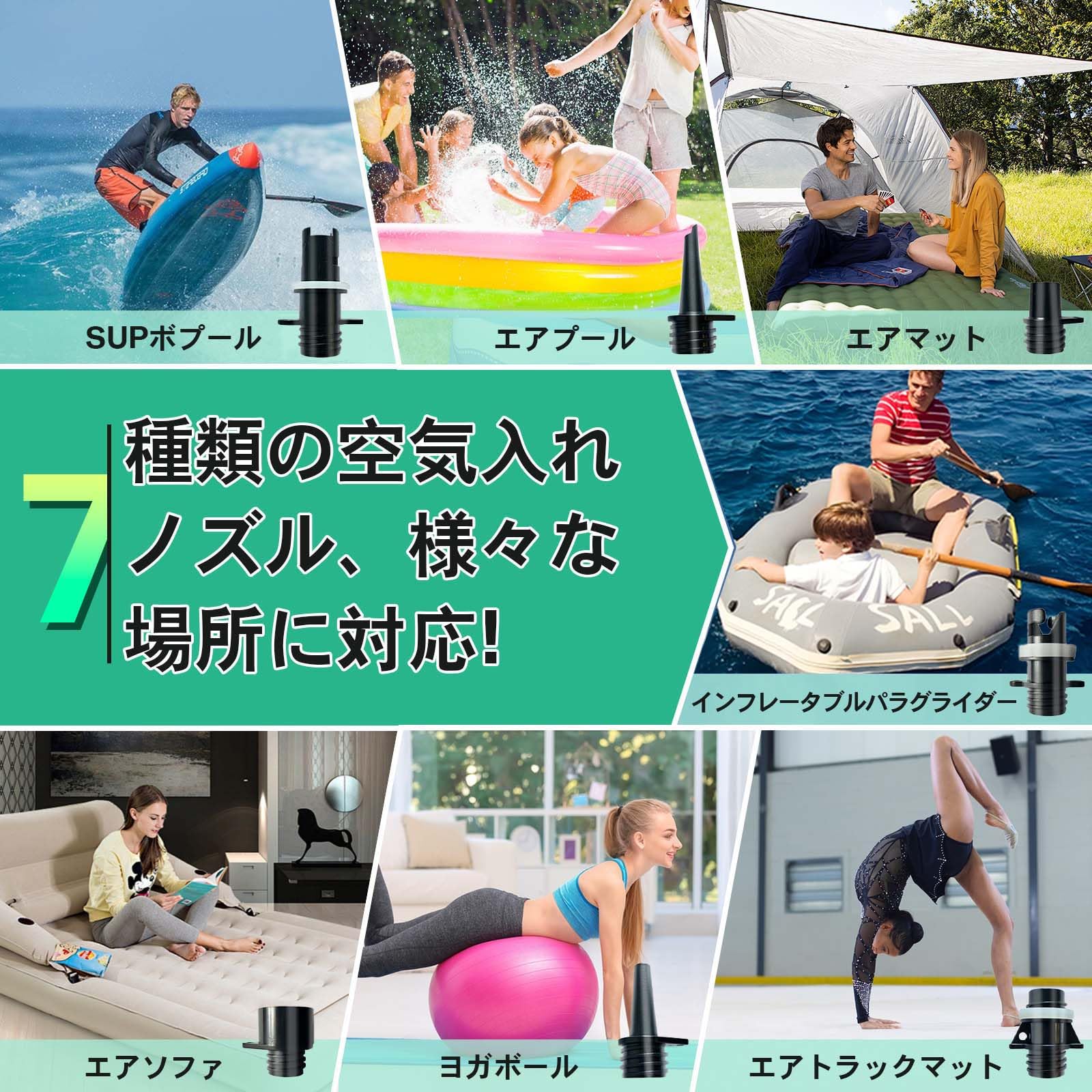 Amazon.co.jp: SUPエアポンプ 電動空気入れ エアーポンプ 20PSI
