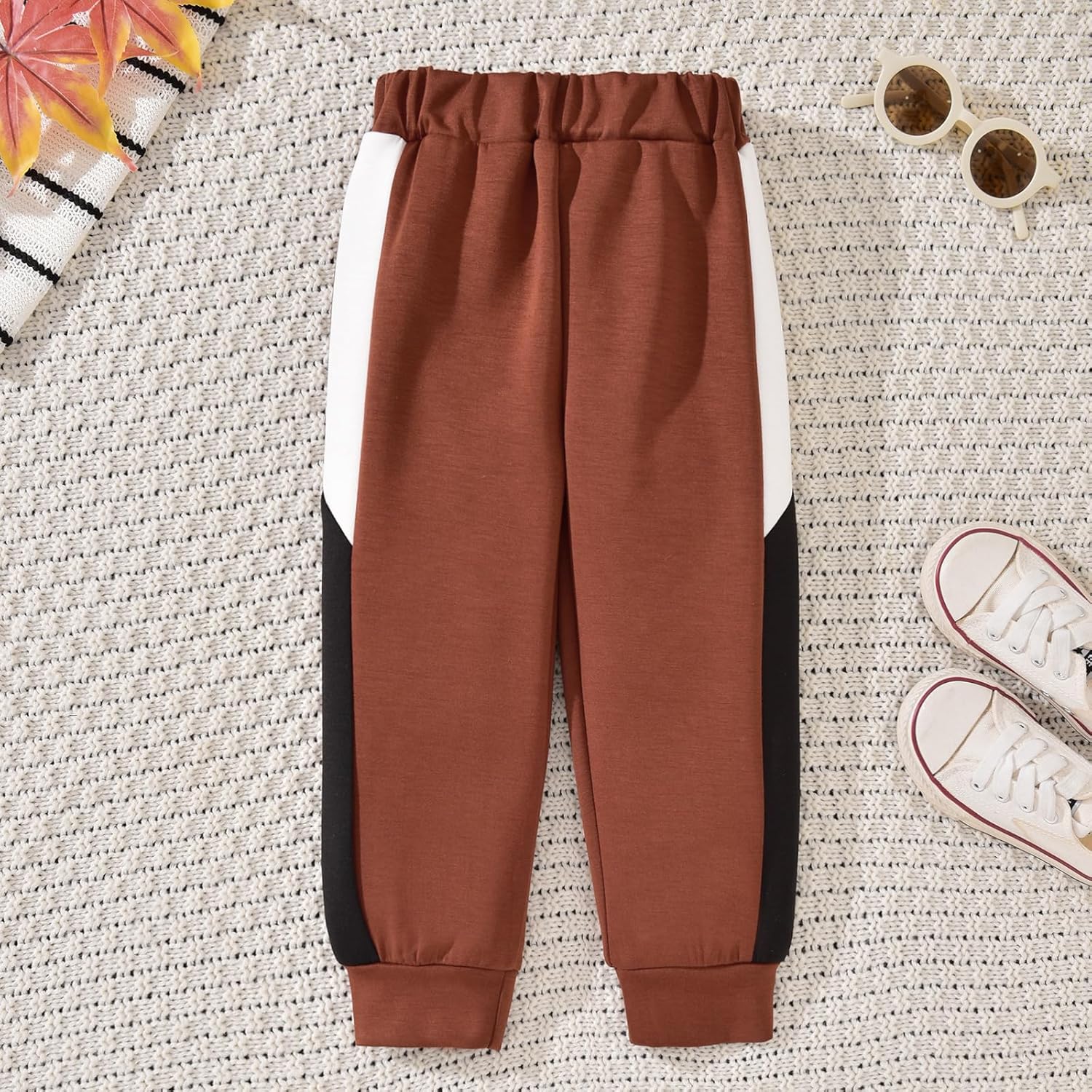 HINTINA Toddler Boy Color-blocked Hoodie Sweatsuit And Pant 2 Pieces Outfits - Image 6