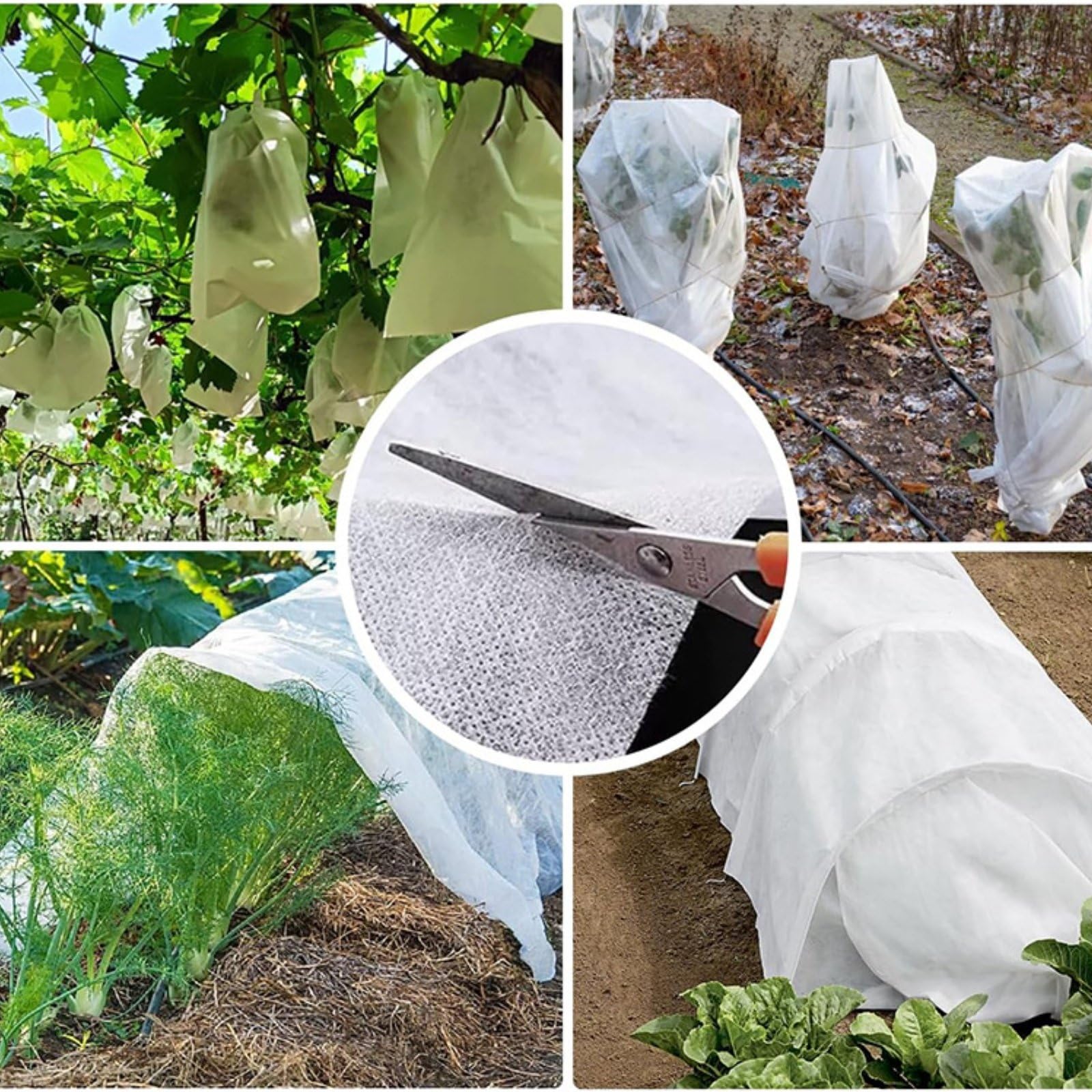 perfk Tissu Plantes Couverture de Protection Voile d'Hivernage Toile Isolante Fibre Synthétique Perméable à l'Air et à la Lumière pour Maintenir la Chaleur, 60g/M2 2x10m