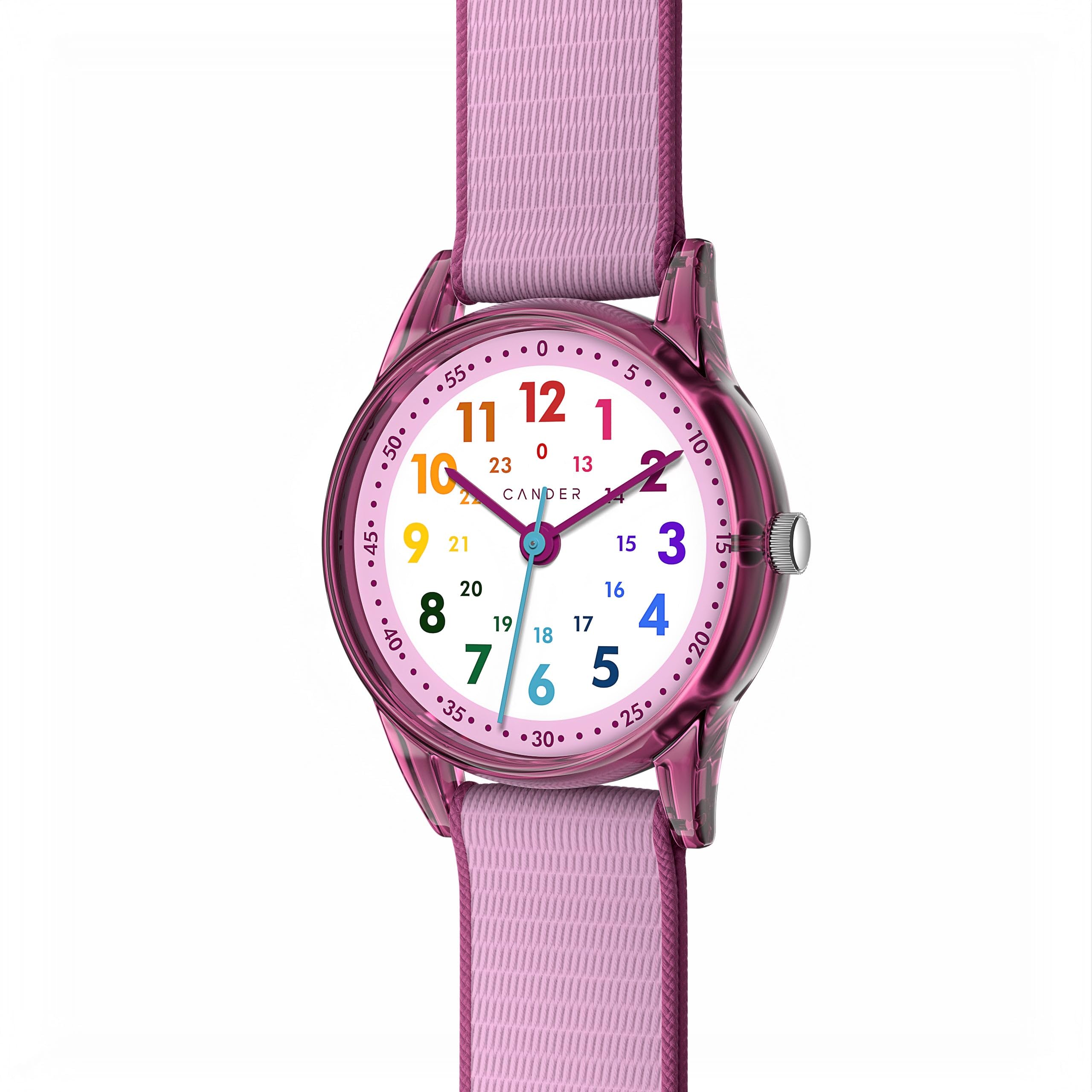 Cander Berlin MNA 0130 F - Reloj de pulsera infantil con velcro, resistente al agua, 3 ATM, analógico, color rosa
