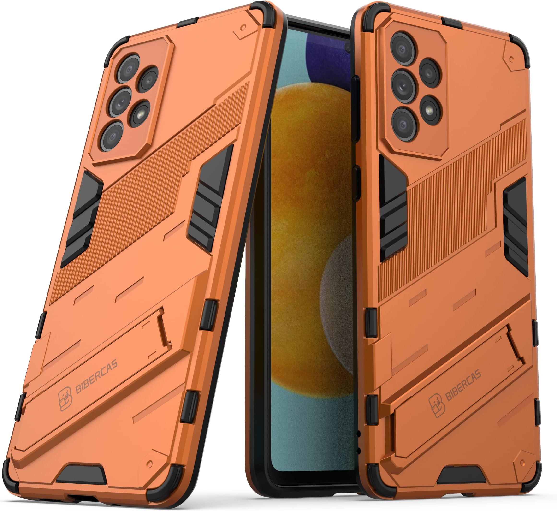 TingYR Case for Samsung Galaxy A73 5G, Foldable Holder, TPU/PC Shockproof Phone Cover, Full Body Protection Cover, Phone Case for Samsung Galaxy A73 5G.(Orange)