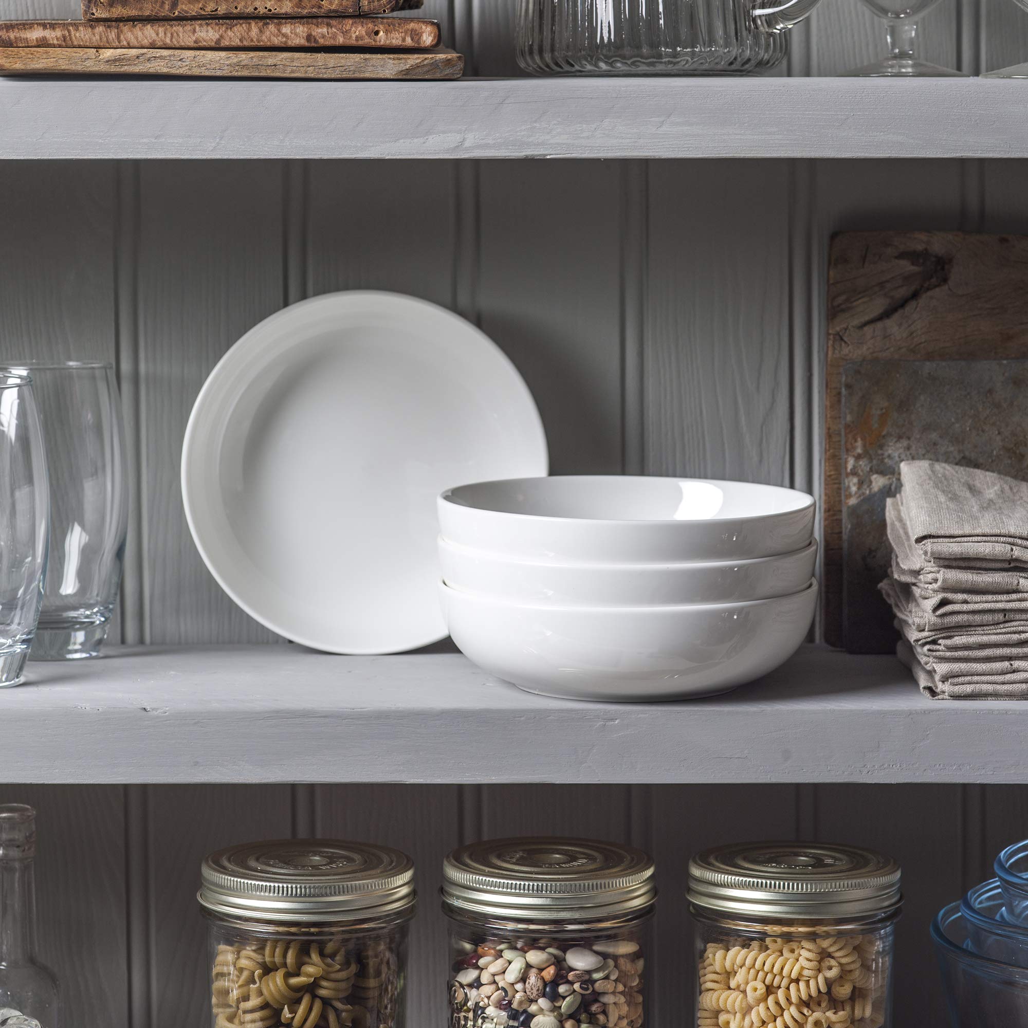 WM Bartleet & Sons 1750 TSET124 Juego Tradicional de 4 Sopa Individual de Porcelana, Cereal, Arroz, fideos, Ensaladera Cuenco, 18cm - Blanco
