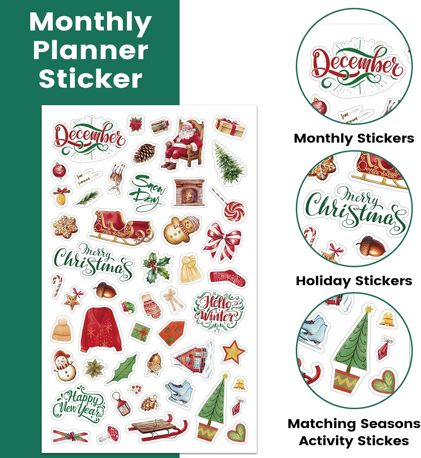Planner Stickers - 12 Monthly Calendar Stickers for Celebrations thumbnail