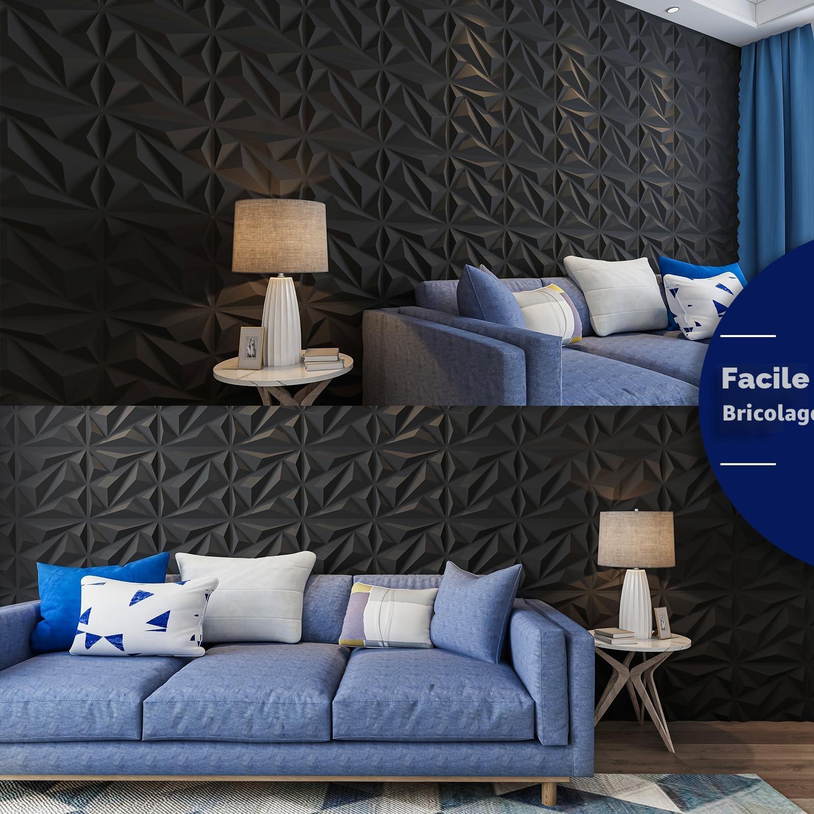 Art3dwallpanels Lot de 33 Panneau Mural 3D en PVC | pour décoration murale intérieure,30×30cm,3㎡