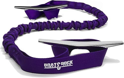 Miniatura 5 de Líneas de barco y amarres de muelle, líneas de muelle y amortiguadores de amarre elástico, extremos dobles de 9 pulgadas, fabricado en Estados