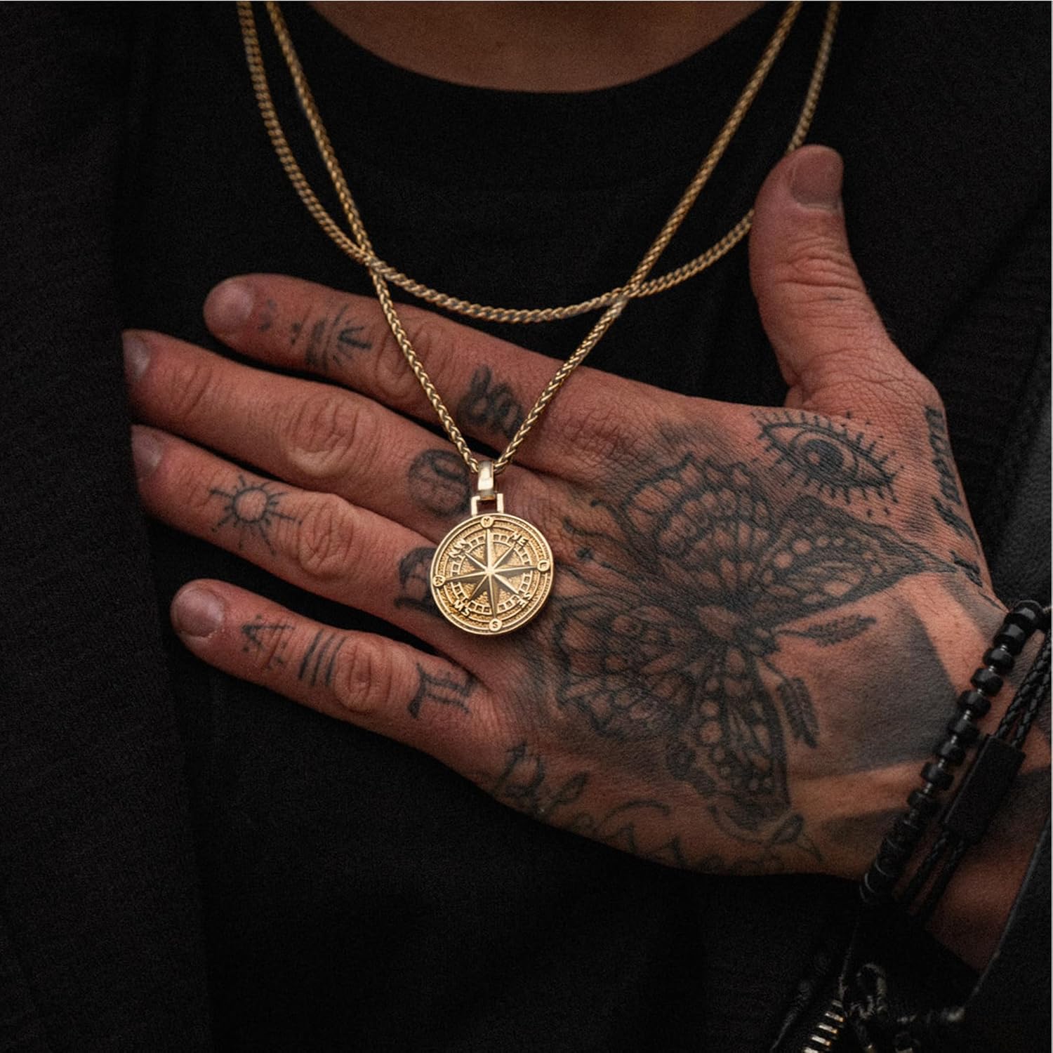 Forge & Foundry Men's Religious Pendant with 21" Extendable Necklace Chain - Compass | Saint Michael | Saint Christopher Pendant - Image 2