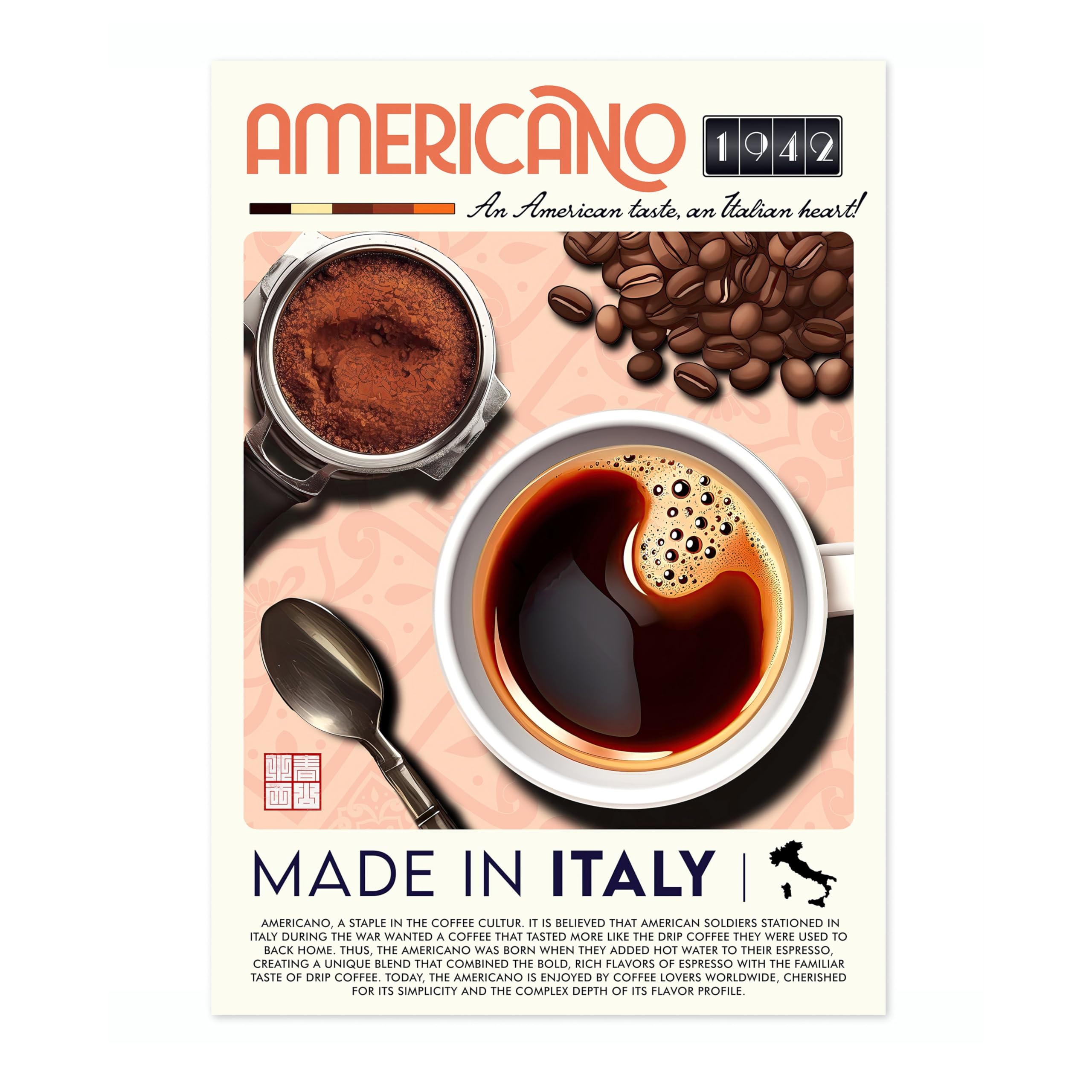 Americano Kitchen Poster, Food Wall Art Modern Print, Restaurant Decor, Chef Dining Room Interior Design, Archival Matte, A3 (Print Only) - 42x29.7cm โ image 1