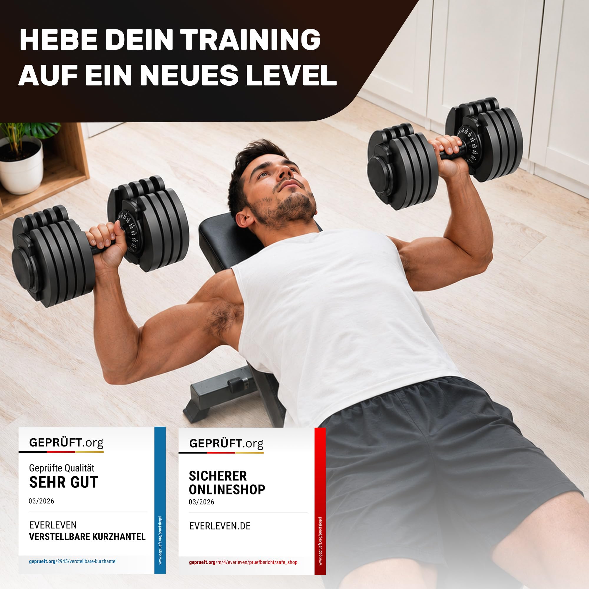 Verstellbare Kurzhantel Set | 12kg |18kg | 24kg | 40kg | 15 Gewichtseinstellungen | Einzelhantel | Verstellbare Kurzhantel | einstellbar und platzsparend [FIX LOCK] Gewichte für Homegym Krafttraining