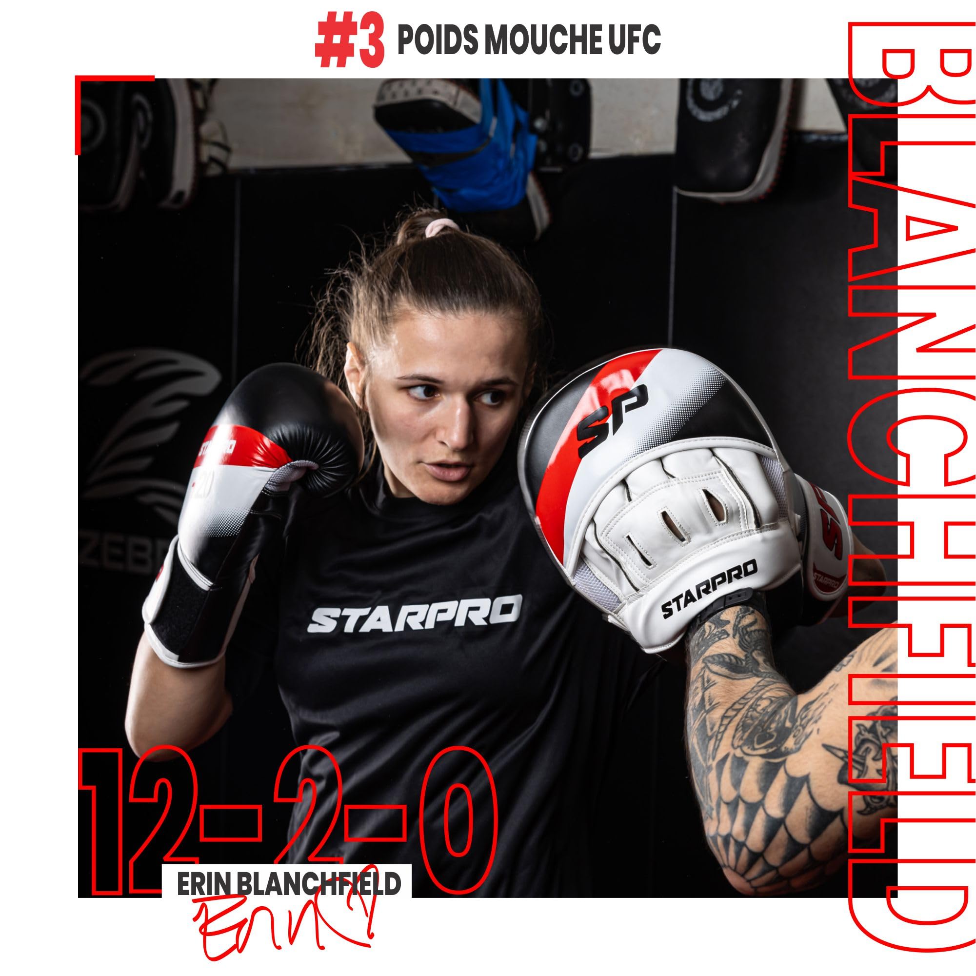 Starpro T20 Pattes d'ours Boxe Incurvé en Cuir PU pour Hook & Jab et Coaching en Boxe, MMA, Kickboxing, Arts Martiaux, Muay Thaï et Entraînement - Blanc Noir et Rose