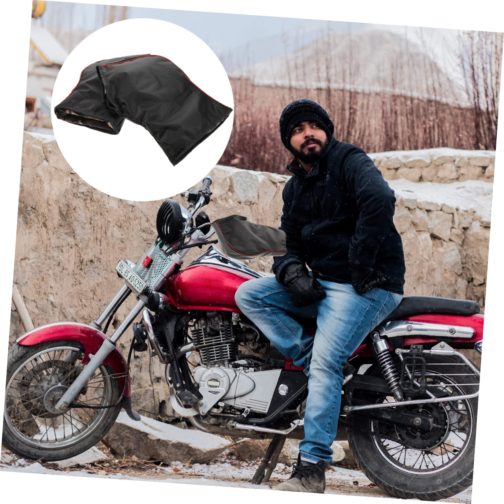 Guanti da Moto Invernali da Uomo Riflettenti Guanti da Manubrio Caldi per Freddo Accessori Moto per Guida Sicura Invernale e Mountain Bike Colore Casuale