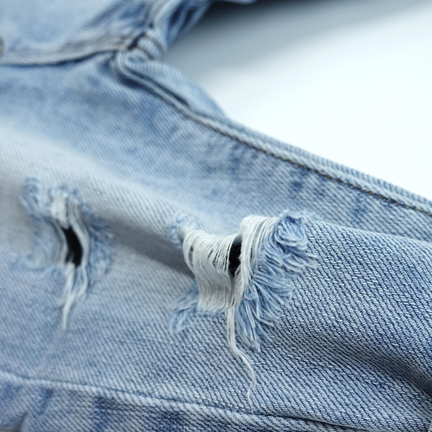 KIDSCOOL SPACE Jean pour bébé, Pantalon en Denim déchiré à Taille élastique avec Anneau en D