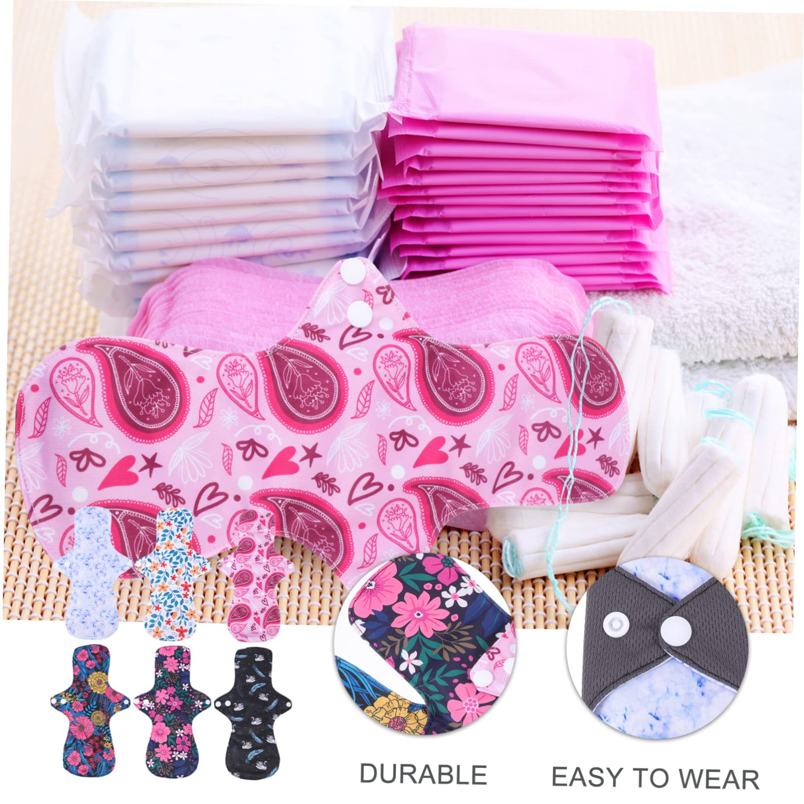 Beaupretty 6 Compresas Reutilizables para Adultos y Material Pul Transpirable Alta Capacidad de Absorción Color Aleatorio Ideales para Uso al Aire Libre y Viajes