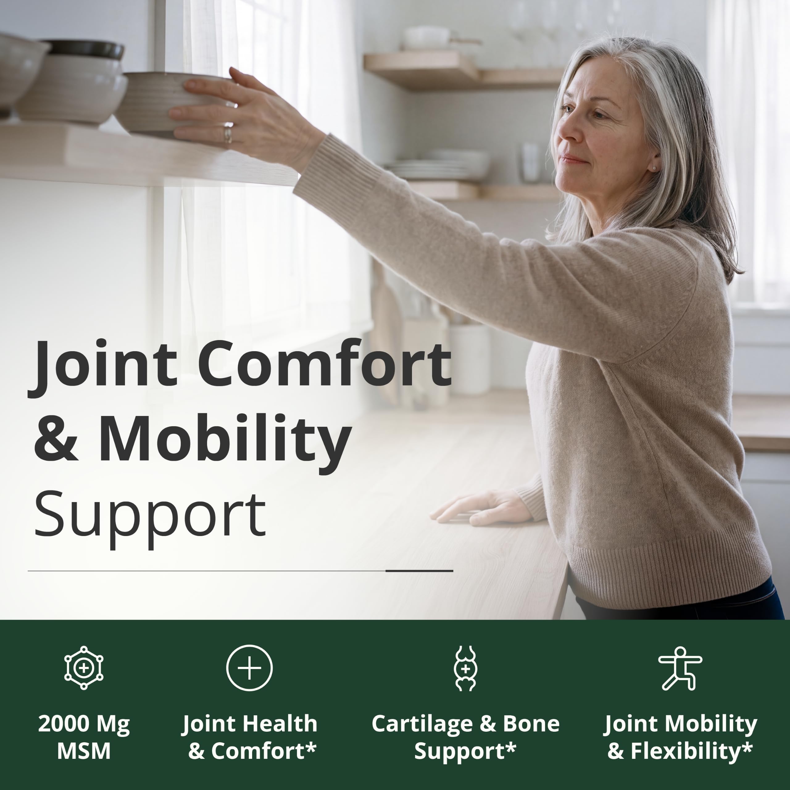 Glucosamine Chondroitin MSM – Potent 2000mg MSM for Joint Support –150 Caps — Amazon image 3