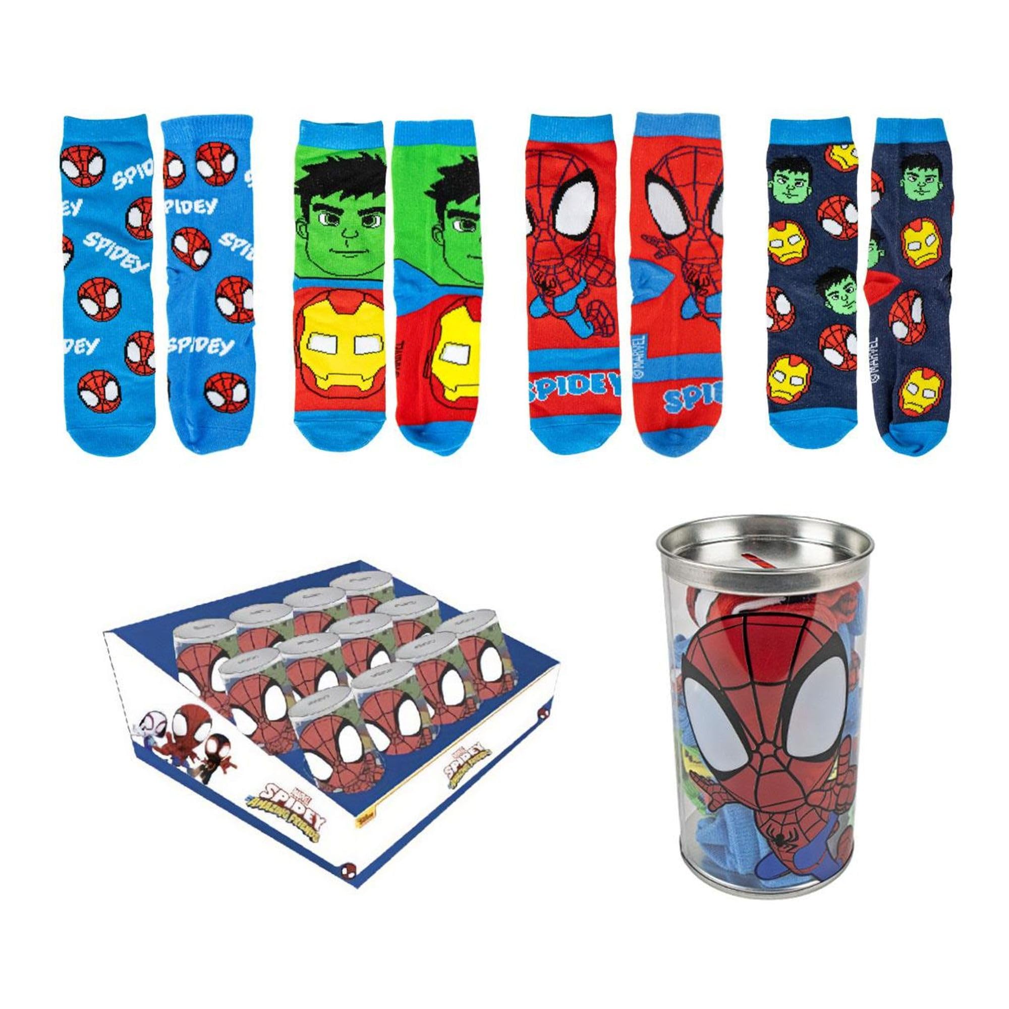 Cerdá Life's Little Moments Multicoloured - Spidey 4 Piece Socks Pack, 27-30