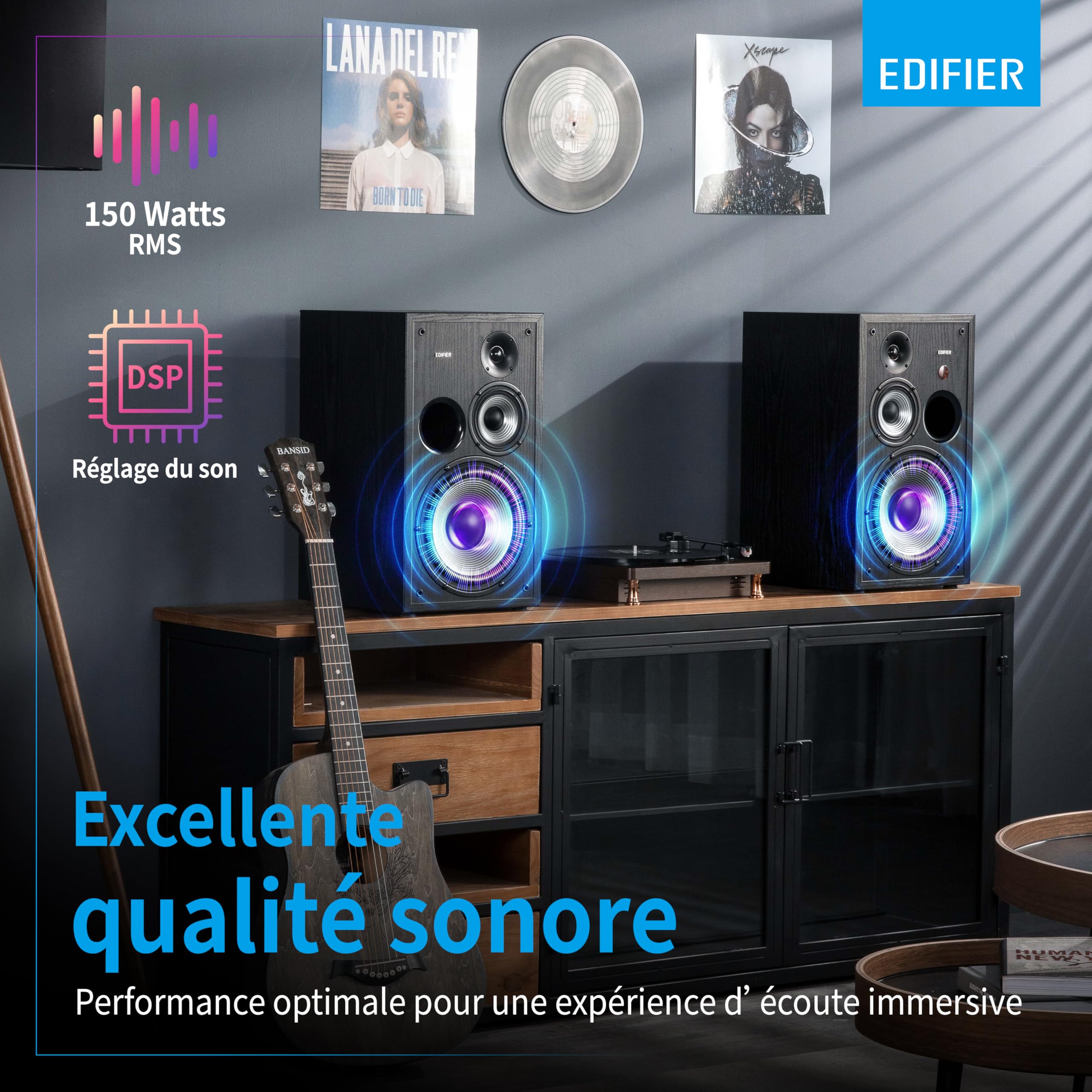 Edifier Studio R2850DB Système d'enceintes Bluetooth (150 Watt) avec télécommande Infrarouge et entrées numériques, Noir