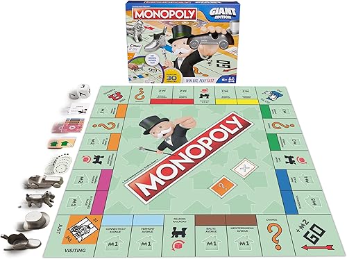 Monopoly - Juego de mesa de edición gigante para niños, juego de mesa familiar, juegos al aire libre, juegos para niños con tablero masivo,