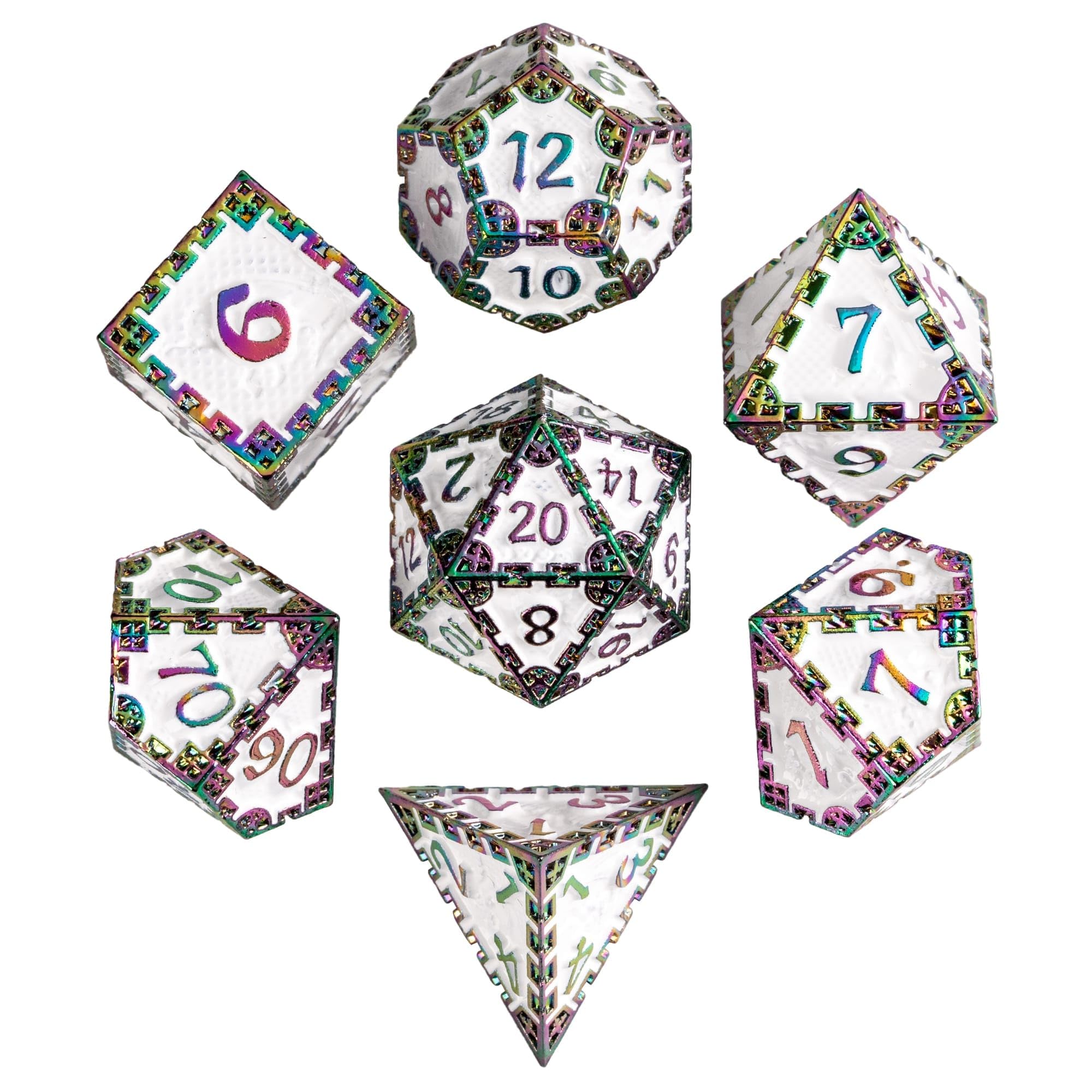 Cusdie Metal DND Dice Set, 7 Pcs Metal Dice, Dragon Scale Polyhedral D&D Dice Set, for Dungeons and Dragons Role Playing Game — image 1