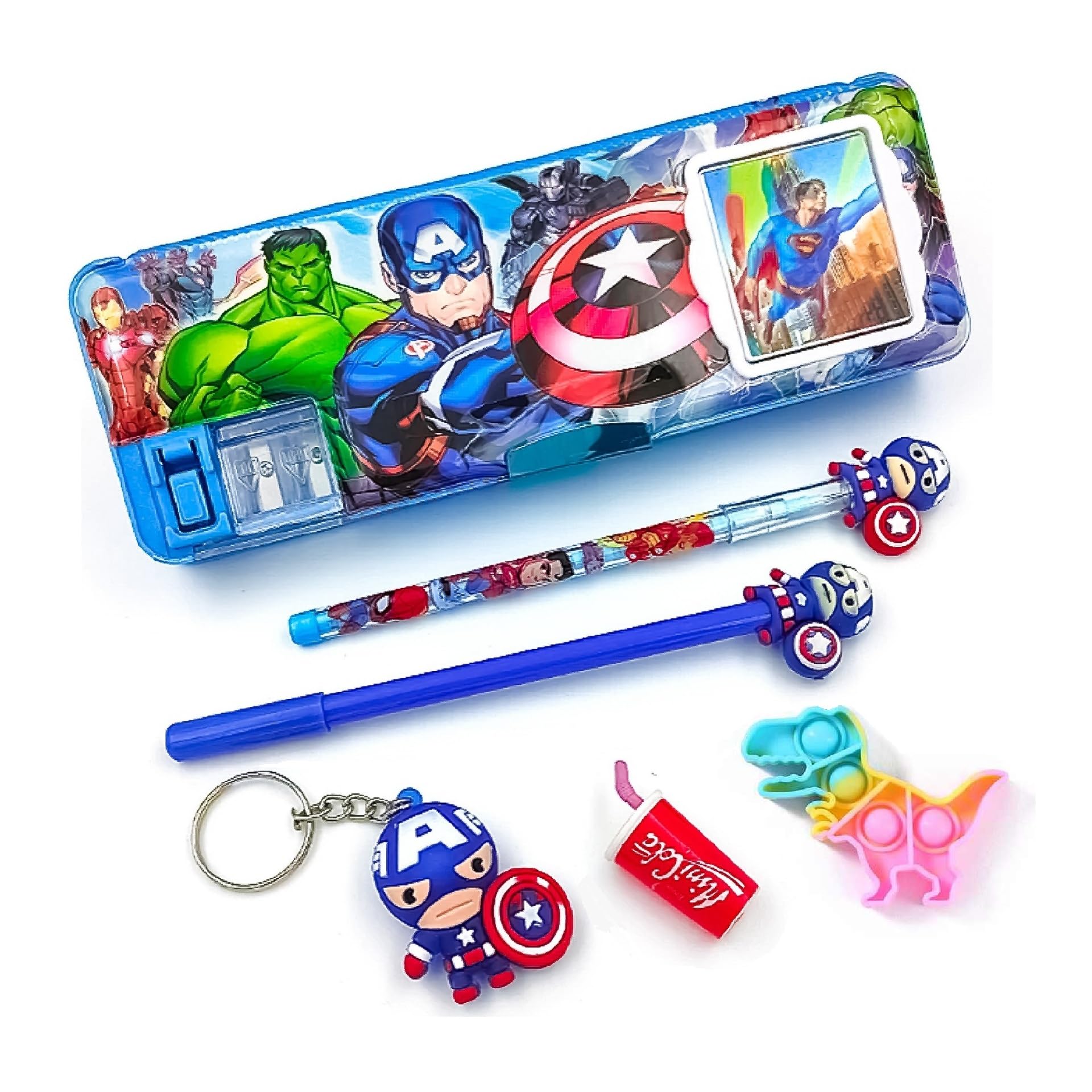 RZA Plastic 2023 Pencil Box (5 Items) Combo 1 Pen 1 Pencil 1 Eraser 1 Key Chain Geometry Box (Avengers Pop, M), Black (B0CLVS9WK8) Amazon Price History, Amazon Price Tracker