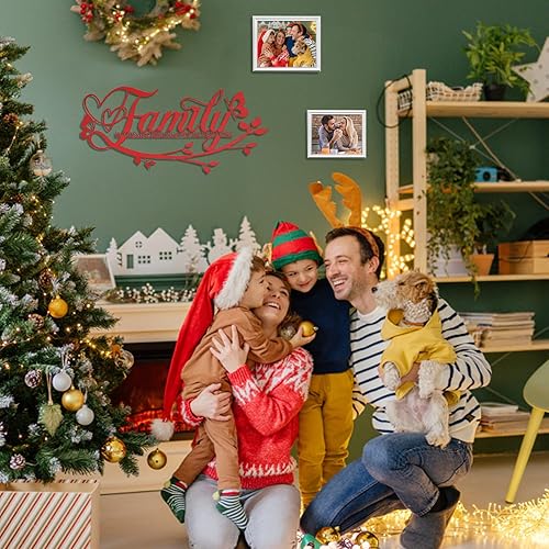 Miniatura 7 de AUHOKY Letrero de metal con texto en inglés Family Where Life Begins Love Never Ends (Family Where Life Begins Love Never Ends) de metal, decoración