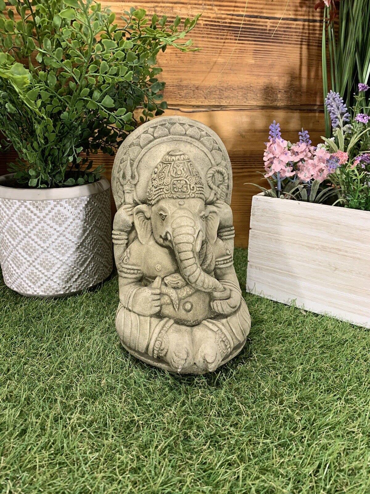 J And L Stone Ornaments Stone Garden Ganesh Elephant God Cute Buddha Statue Ornament