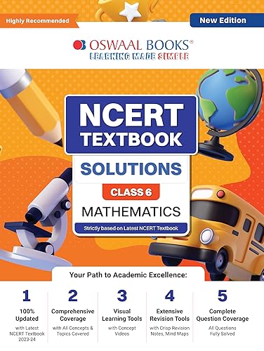 Oswaal NCERT Textbook Solutions Class 6 Mathematics | For 2024 Exam