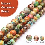 Perles en pierre naturelle pour la fabrication de bijoux,8mm Orange Imperial Jasper poli perles rondes en pierre gemme lisse pour collier bracelet 15 1 cm
