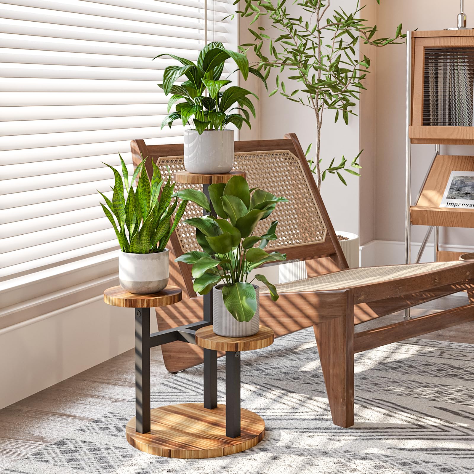 Bamworld Corner Plant Stand Indoor - Image 2