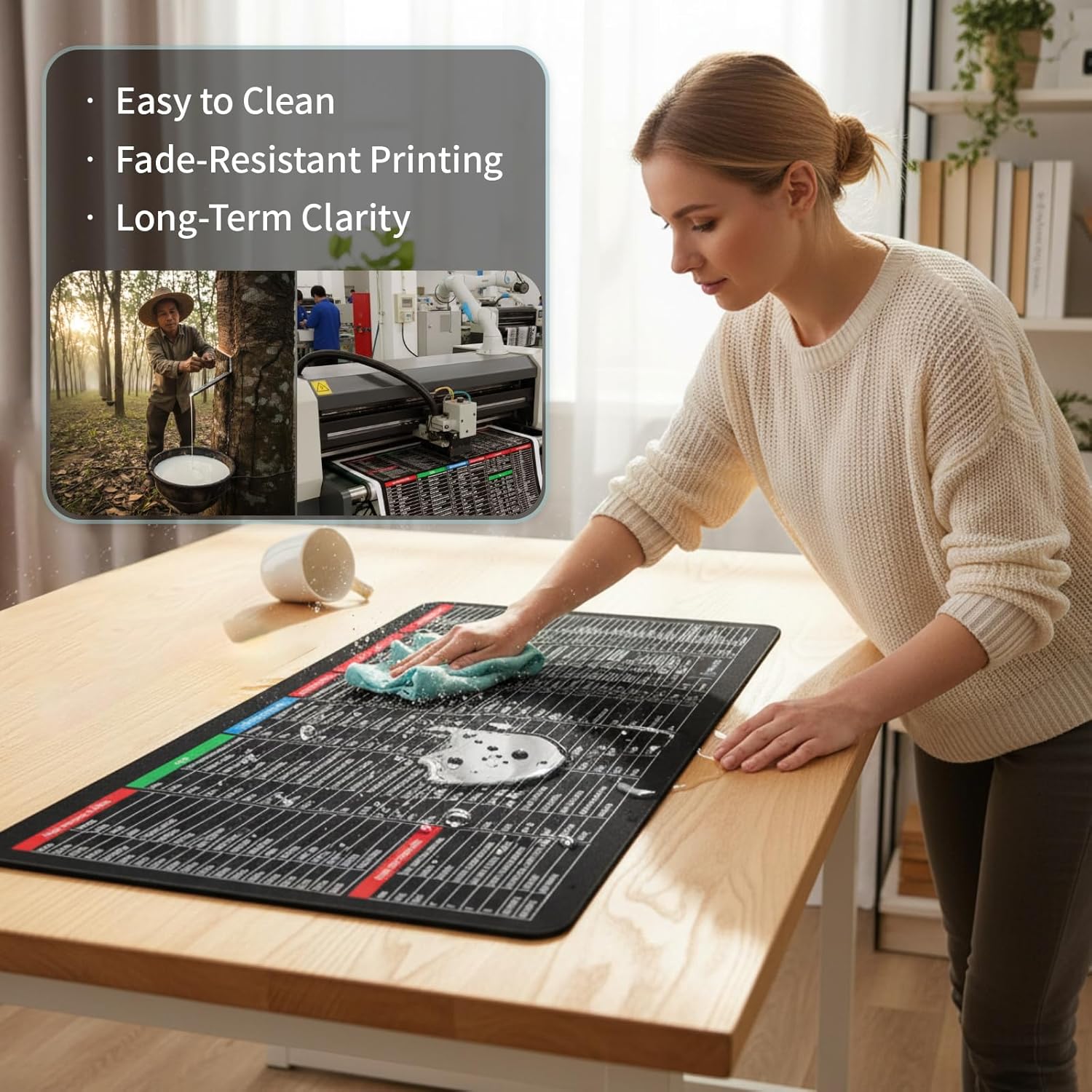 Alfombrilla Con Atajos De Excel Español, Cheat Sheet Desk Pad, Spill-Resistant Non-Slip Excel Mouse Pad, Spanish Shortcut Keyboard Mat for Office & Home — Learn CAD, PS & More Faster (XL) - Image 5