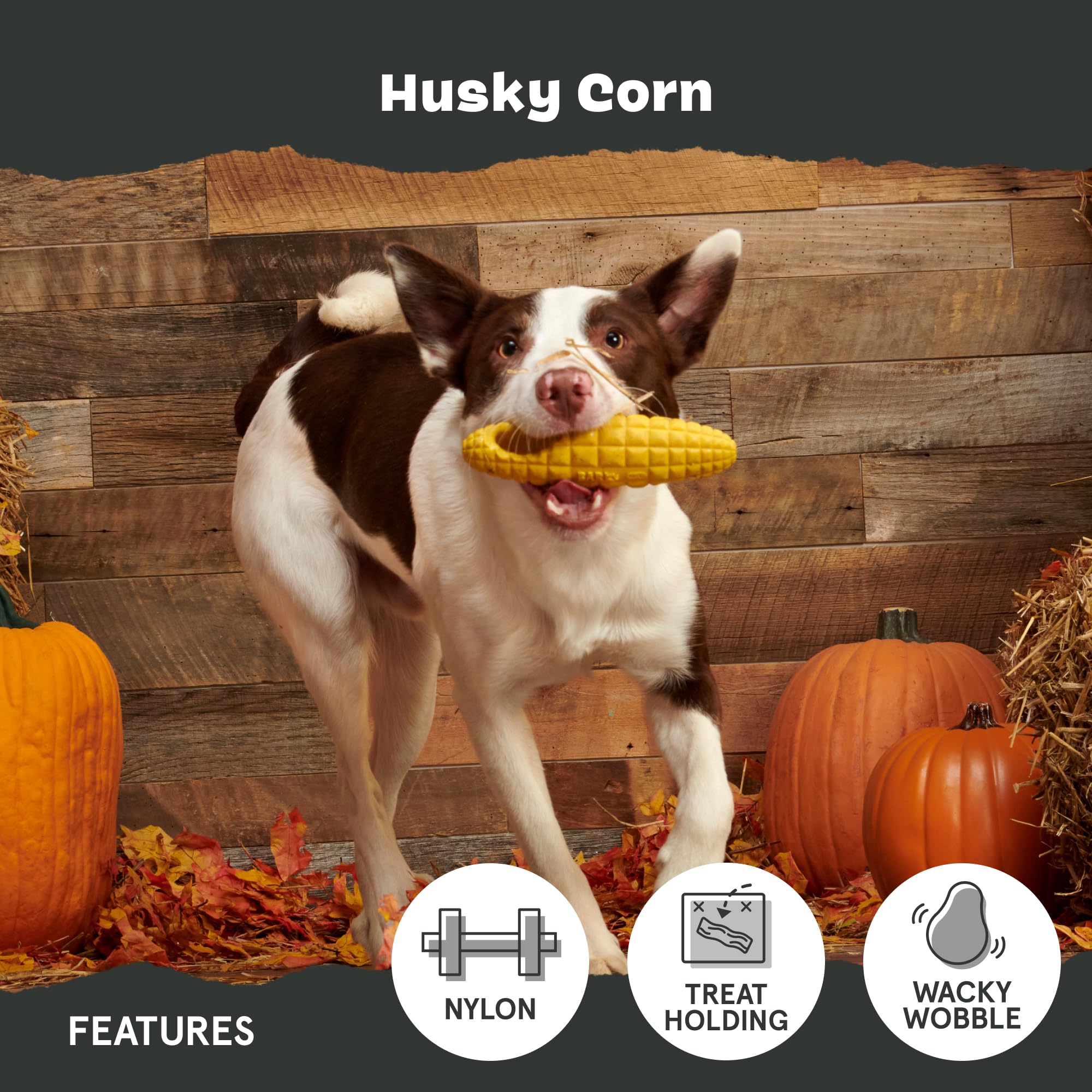 Bark Dog Toy Super Chewer Husky Corn Tough Dog Chew Toys for Aggressive Chewers Sweet Cream Scented. Grooved for Treat Stuffing & Gum Massaging - Image 4