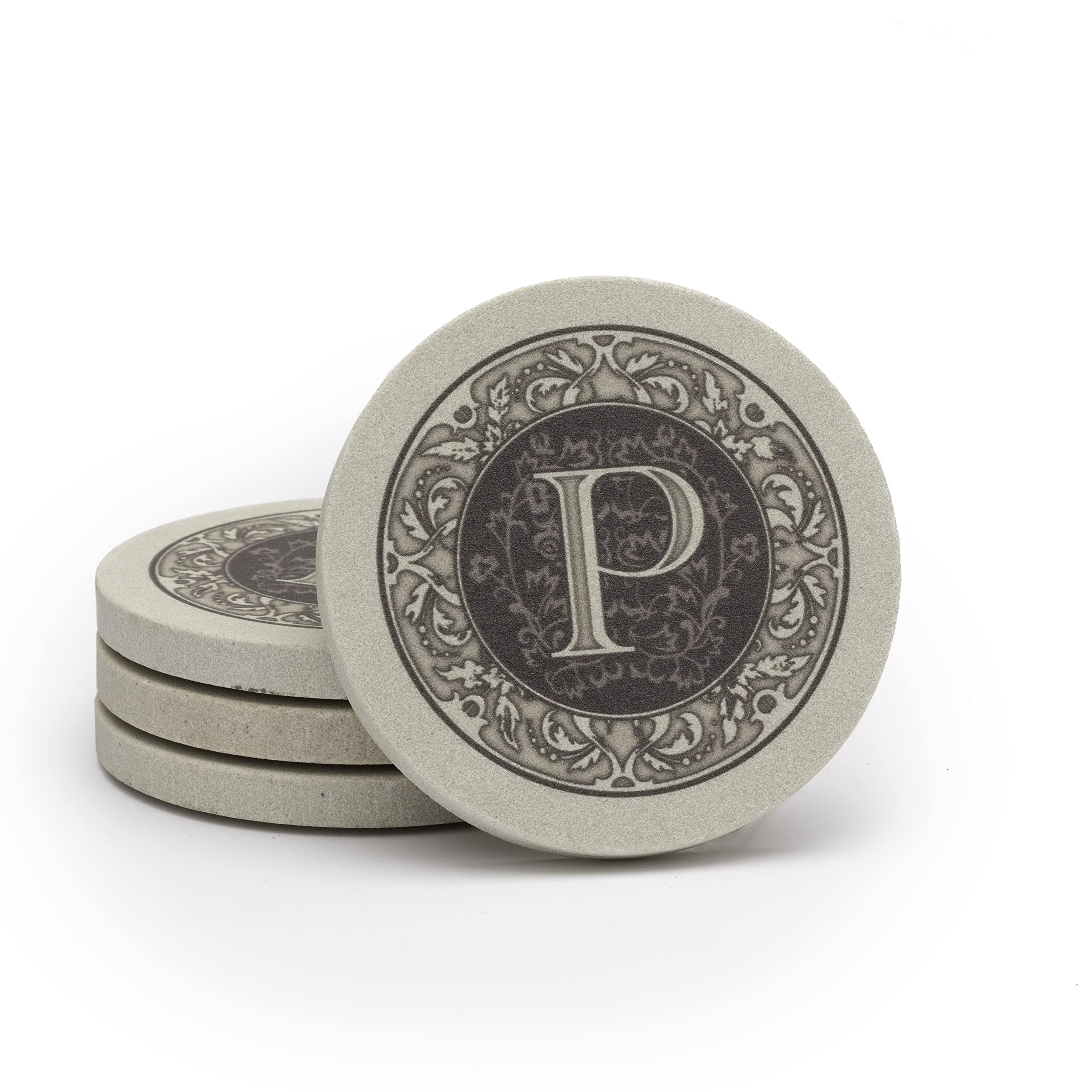 ThirstystoneMonogram Sandstone Coaster Set